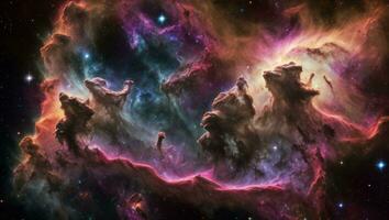 ai gerado majestoso colorida estrelado espaço galáxia nuvem nebulosa foto