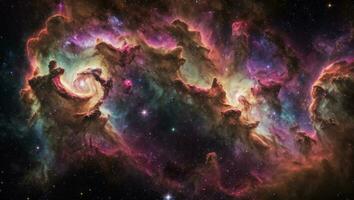 ai gerado majestoso colorida estrelado espaço galáxia nuvem nebulosa foto