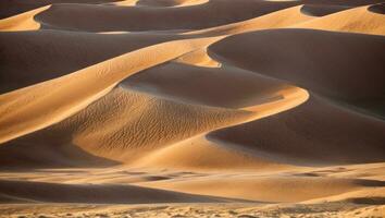 ai gerado majestoso deserto duna ondas dentro a tarde foto