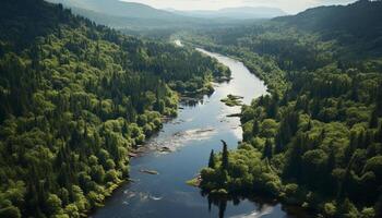 ai gerado majestoso montanha alcance reflete dentro tranquilo água, exibindo natural beleza gerado de ai foto