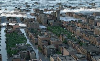 inundação cidade desastre. conceito idéia foto