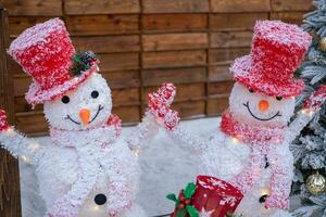 boneco de neve às Natal fundo para a festival foto