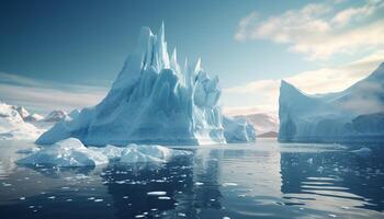 ai gerado transparente gelo cristal reflete a beleza do natureza frio temperatura gerado de ai foto