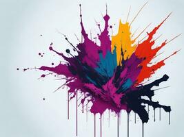 ai gerado abstrato colorida Espirrar, pintar, escova golpes aquarela, mancha grunge isolado em Claro fundo, colori spray, com diferente cores foto