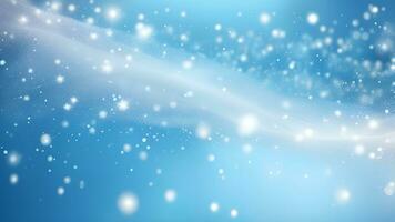ai gerado Natal partículas e granulados para uma feriado celebração gostar Natal ou Novo ano. brilhante azul e branco luzes foto