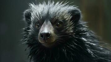 ai gerado binturong completo natura animal papel de parede fundo foto