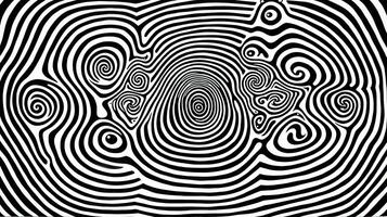 ai gerado generativo ai, surreal Preto e branco fundo, abstrato ótico ilusão, trippy psicodélico vintage meio século moderno geométrico padronizar foto