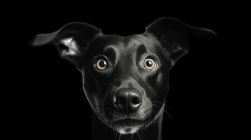 ai gerado surpreso cachorro com grande olhos isolado em a minimalista fundo foto