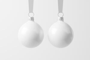 Natal bola branco em branco fosco 3d Renderização brincar foto