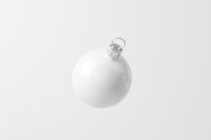 Natal bola branco em branco fosco 3d Renderização brincar foto