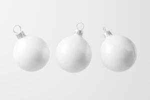 Natal bola branco em branco fosco 3d Renderização brincar foto