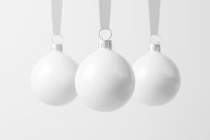 Natal bola branco em branco fosco 3d Renderização brincar foto