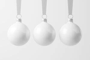 Natal bola branco em branco fosco 3d Renderização brincar foto
