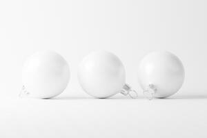 Natal bola branco em branco fosco 3d Renderização brincar foto