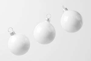 Natal bola branco em branco fosco 3d Renderização brincar foto