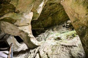 a caverna é preenchidas com pedras e árvores foto