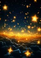 ai gerado brilho astronomia céu Natal cintilação planeta azul nuvem brilhando noite natureza luz foto