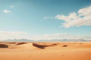 ai gerado horizonte África quente viagem verão turismo aventura laranja Sol areia panorama céu deserto foto