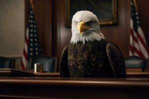 ai gerado majestoso olho Careca caçador cabeça americano símbolo América raptor selvagem pássaro predador foto