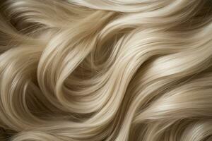 ai gerado ondulação Castanho loiro cabelo bem estar moda salão suave saudável realçar abstrato textura foto