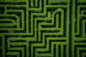 ai gerado natureza confusão jogos caminho labirinto enigma complexidade plantar padronizar perdido Relva foto