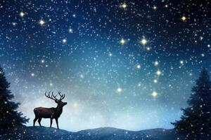 ai gerado feriado natureza azul cartão noite neve mágico panorama Natal silhueta fundo foto
