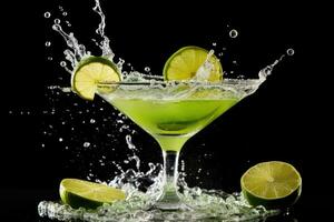 ai gerado vodka legal guarnição, enfeite, adorno suco fundo frio bebida martini fruta gelo festa beber fresco foto