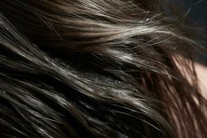ai gerado cabelo loiro Cuidado fêmea Penteado cores saudável Castanho fundo texturizado salão foto