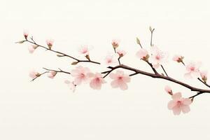 ai gerado beleza árvore floral japonês ramo natureza sakura estação Rosa cereja branco Japão pétala foto