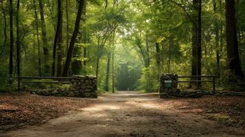 ai gerado Entrada para a reserva parque foto