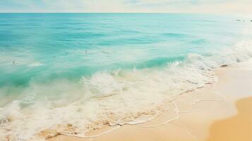 ai gerado mar suave onda em a branco areia de praia foto