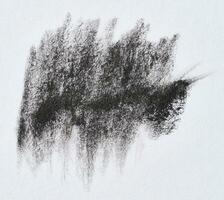 Preto pintura acidente vascular encefálico com pêlos escovar, amostra em branco fundo foto