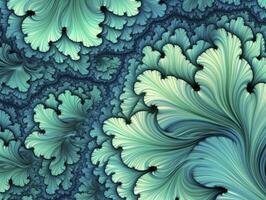 ai gerado aqua e verde psicodélico fractal. ai gerado foto