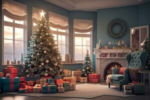 ai gerado alegre jingles festivo Natal adesivos para faísca seu feriado animar foto