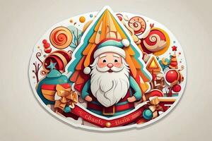 ai gerado alegre jingles festivo Natal adesivos para faísca seu feriado animar foto