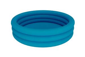3d Renderização azul circular inflável piscina foto