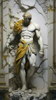 ai gerado estátua do uma homem dentro grego mitologia foto
