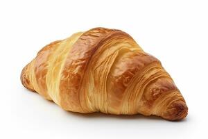 ai gerado croissant isolado em branco fundo. ai gerado foto