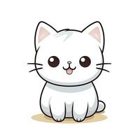 ai gerado fofa kawaii gato clipart ícone branco fundo. ai gerado foto