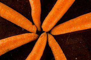 uma grupo do cenouras arranjado dentro uma círculo foto