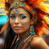 ai gerado colombiano tradicional dança, independência dia do Colômbia foto