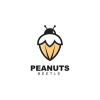 amendoim e besouro logotipo modelo design ícone ilustração vetorial. foto