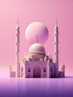 ai gerado islâmico eid Mubarak cumprimento cartão com islâmico fundo foto