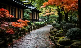 ai gerado brilhante cores dentro jardim foto