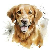 ai gerado aguarela cachorro grampo arte em branco fundo. ai gerado foto