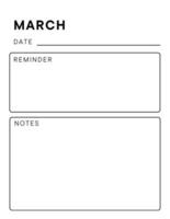 minimalista por mês planejador página. caderno Páginas para notas e metas. planejador página modelo. moderno o negócio organizador foto