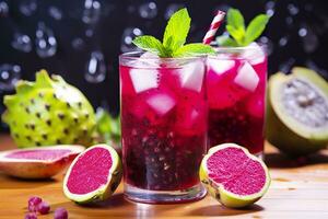 ai gerado pitaiaiás ou Dragão fruta Mojito. generativo ai foto