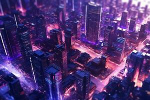 ai gerado futurista cyber cidade fundo foto