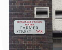 agricultor rua placa dentro Londres foto