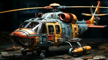ai gerado 3d realista helicóptero foto